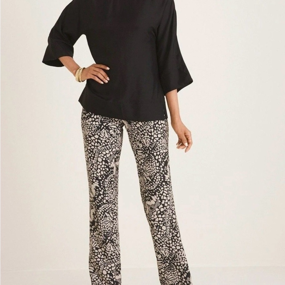 Black Label Women's Monochrome Patterned Elastic‎ Waist